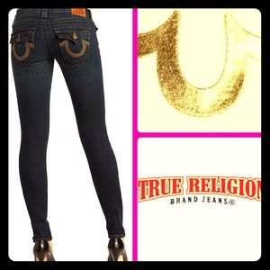 💥True religion Julie skinny side weave jean💥